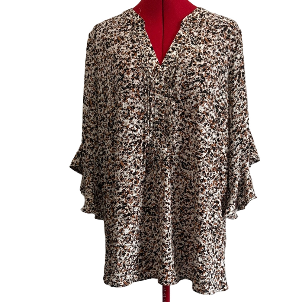 Elegant Women's Black Brown Blouse XL84